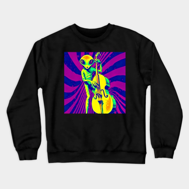 Surreal alien bassist from another dimension Crewneck Sweatshirt by KFX Productions